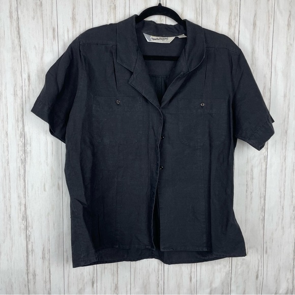 Diane Von Furstenberg vintage black button down - Picture 1 of 5